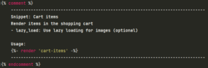 Snippet: cart-items.liquid