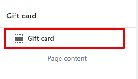 Gift card (adding)