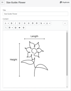 Featured product / product template (Size guide 2)