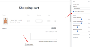 Cart template (Show gift wrap button)