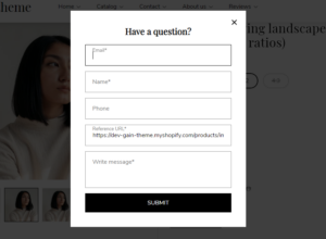 Featured product / product template (Block Ask a question. Preview 2)