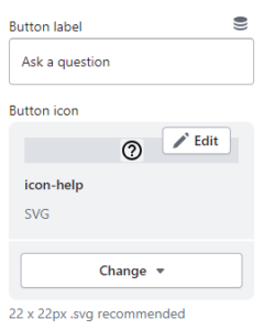 Featured product / product template (Block Ask a question. Button settings)