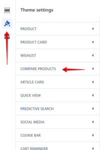 Compare products settings