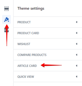 Article card settings
