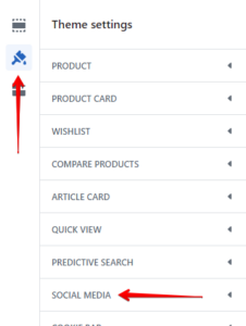 Social media settings
