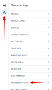Newsletter popup settings