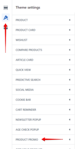 Product promo settings