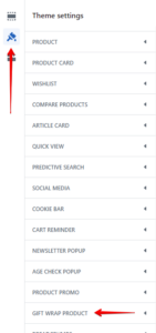 Gift wrap product settings