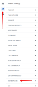 Breadcrumbs settings