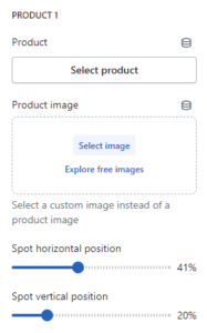 Trend products (Block settings. Product 1,2,3)