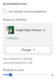 Product recommendations (recommendations)