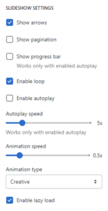 Slideshow (Slideshow settings)