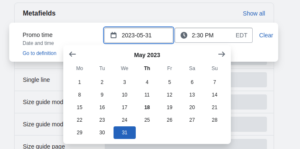 Quick view (Quick view settings. Countdown timer metafield 2)