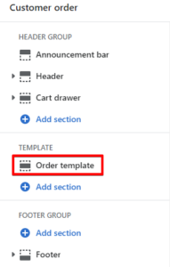 Order template (adding)