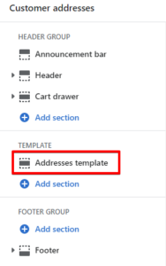 Addresses template (adding)