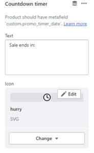 Featured product / product template (Block Countdown timer. General)