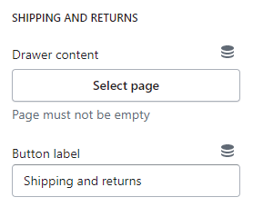 Featured product / product template (Block Drawers. Shipping and returns)