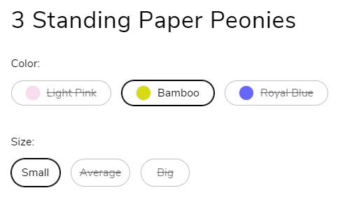 Featured product / product template (Block Options settings. Variant picker 1)