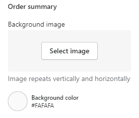 Checkout settings (Order summary)