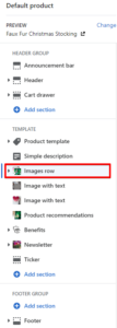 Images row (adding)
