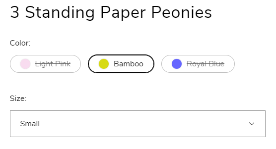 Featured product / product template (Block Options settings. Variant picker 2)