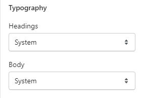 Checkout settings (Typography)