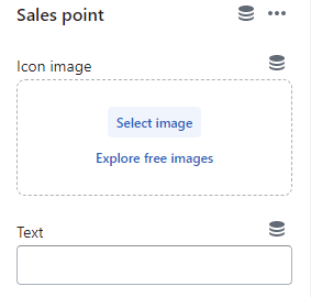 Featured product / product template (Block Sales point. Settings)