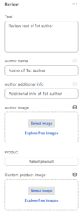 Reviews (Block settings)