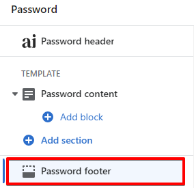 Password footer (adding)