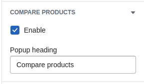 Compare products settings (General)