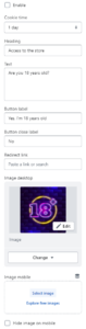 Age check popup settings (general)