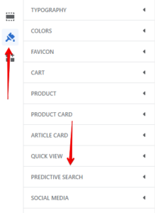 Predictive search (settings path)