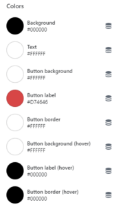 Cookie bar settings (Colors)
