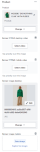 Product banner (Block settings)