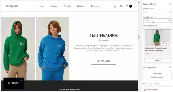 Image with text (general. Text alignment)