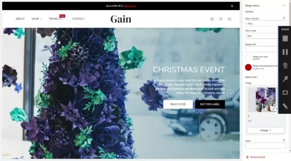 Header (Block Mega menu. Preview)