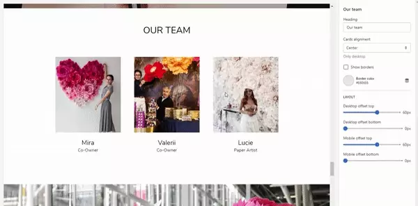 Our Team (General. Cards alignment)