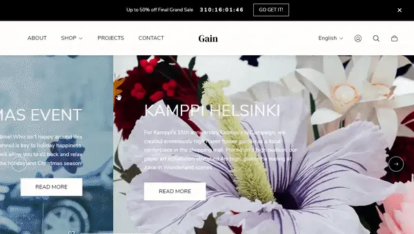 Header (Desktop menu type. Dropdown)