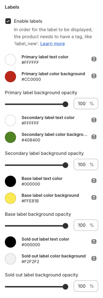 labels