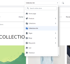 Pages. Collections list 1
