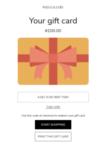 Pages. Gift card 2