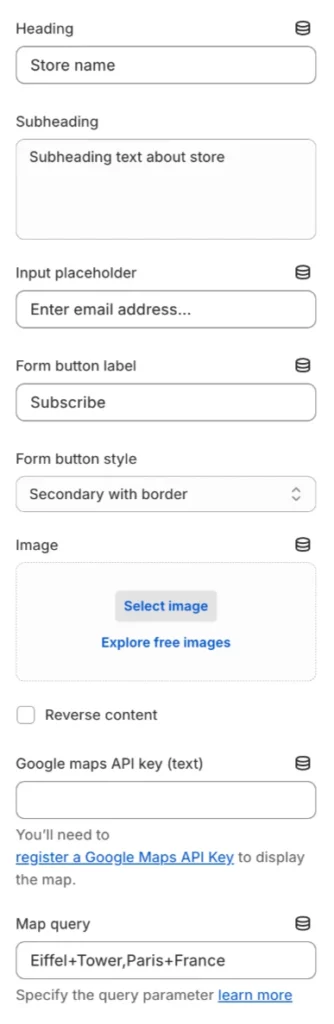 store location settings