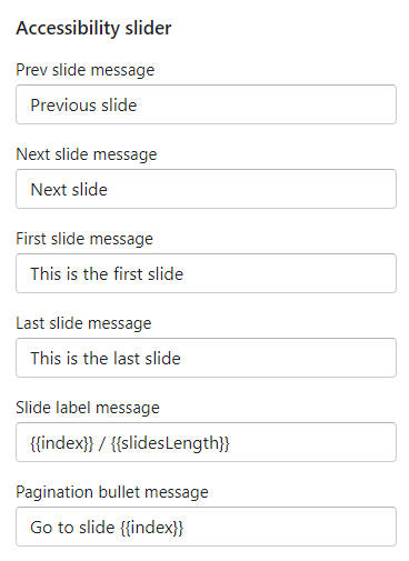 General Accessibility slider