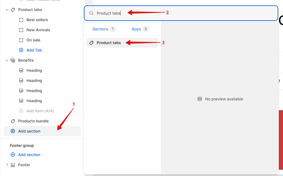 Adding a section