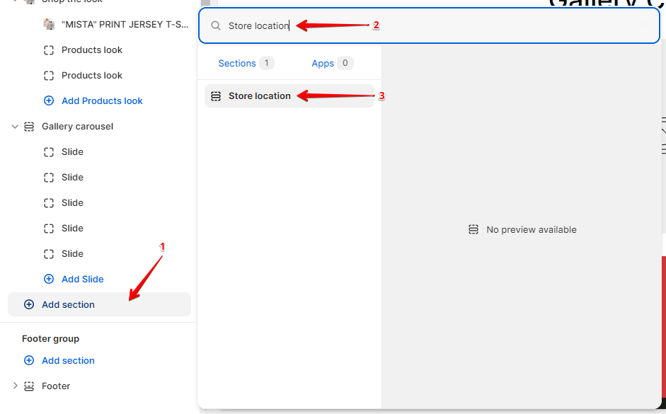Adding a section