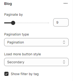 Section settings blog