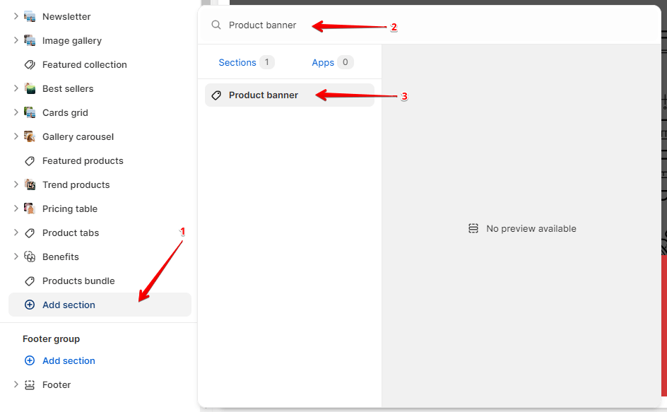 Adding a section