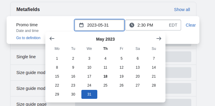 Add promo time to the product