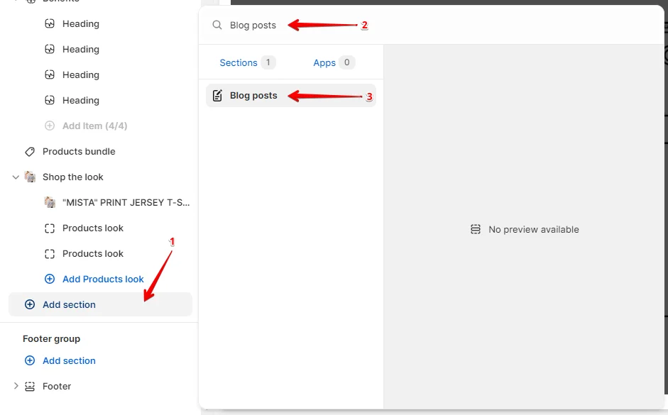 Adding a section