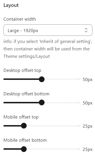 Layout settings